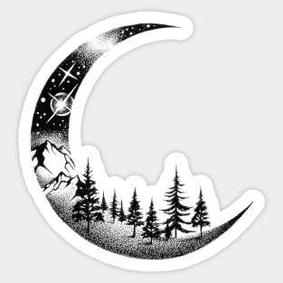 THE MOON AND THE MOUNTAINS Sticker